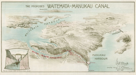 Proposed Waitemata-Manukau canal : reports and plans re Whau and Tamaki routes
