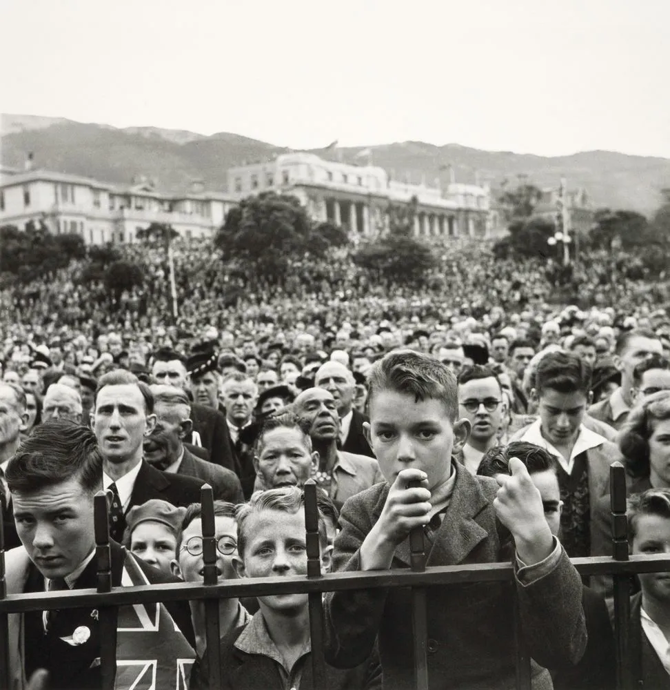 Official VE (Victory in Europe) celebrations at Government Buildings, Wellington, May 1945