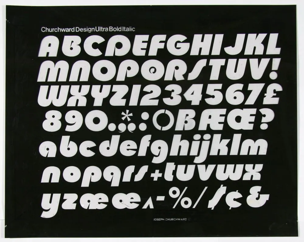 Churchward Design Ultra Bold Italic Print Negative