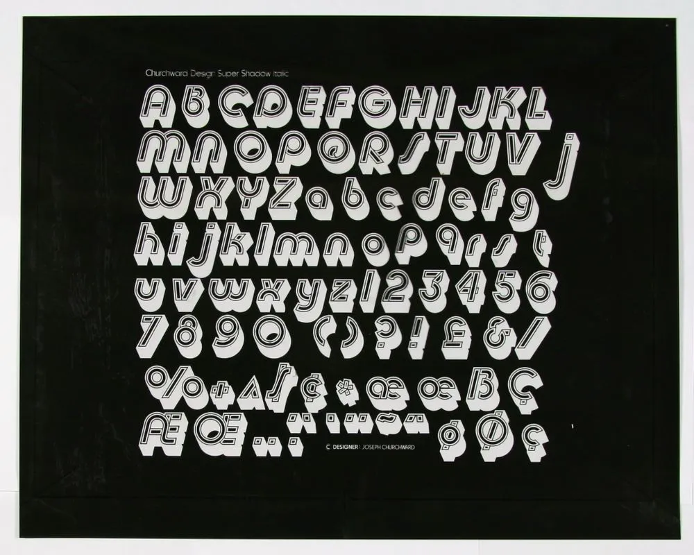 Churchward Design Super Shadow Italic Print Negative