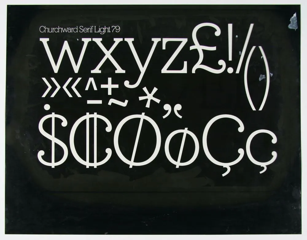Churchward Serif Light 79 Print Negative