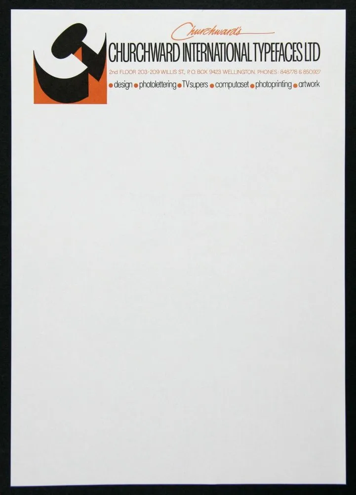 Churchward International Typefaces Letterhead Paper