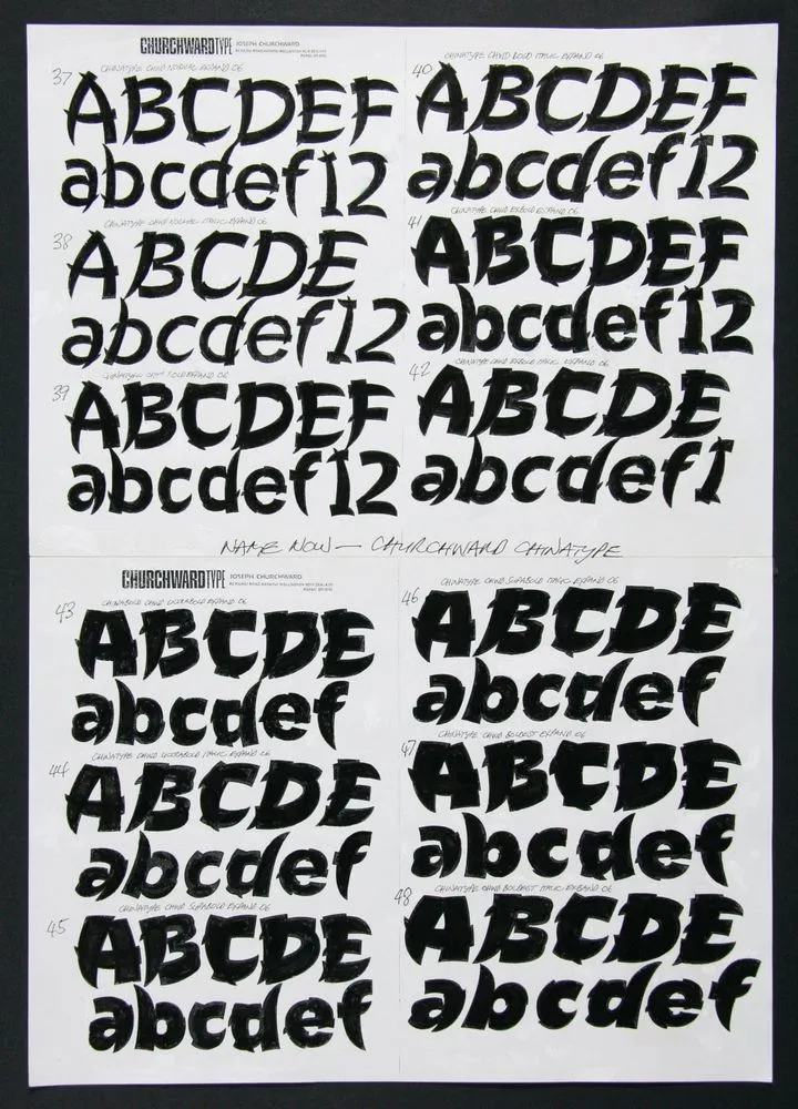 Churchward Chinatype typefaces