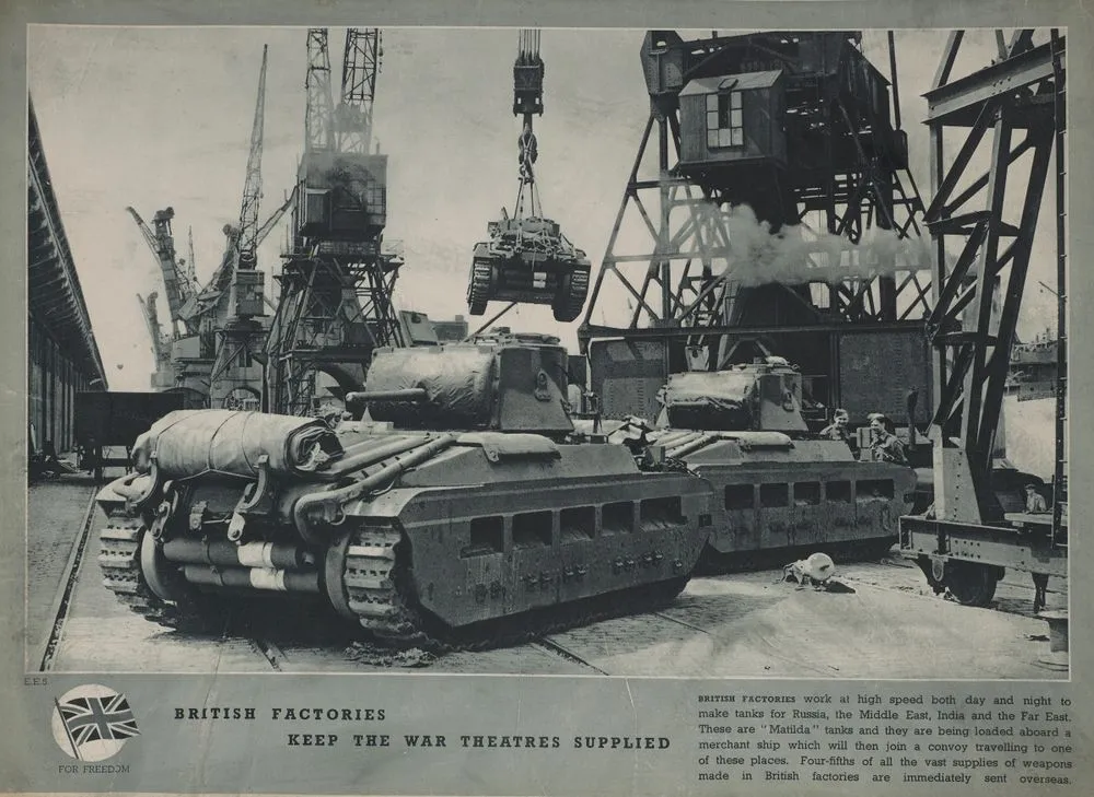 Poster, 'British Factories Keep The War Theatres Supplied'