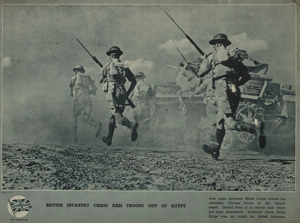 Poster, 'British Infantry Chase Axis Troops Out Of Egypt'