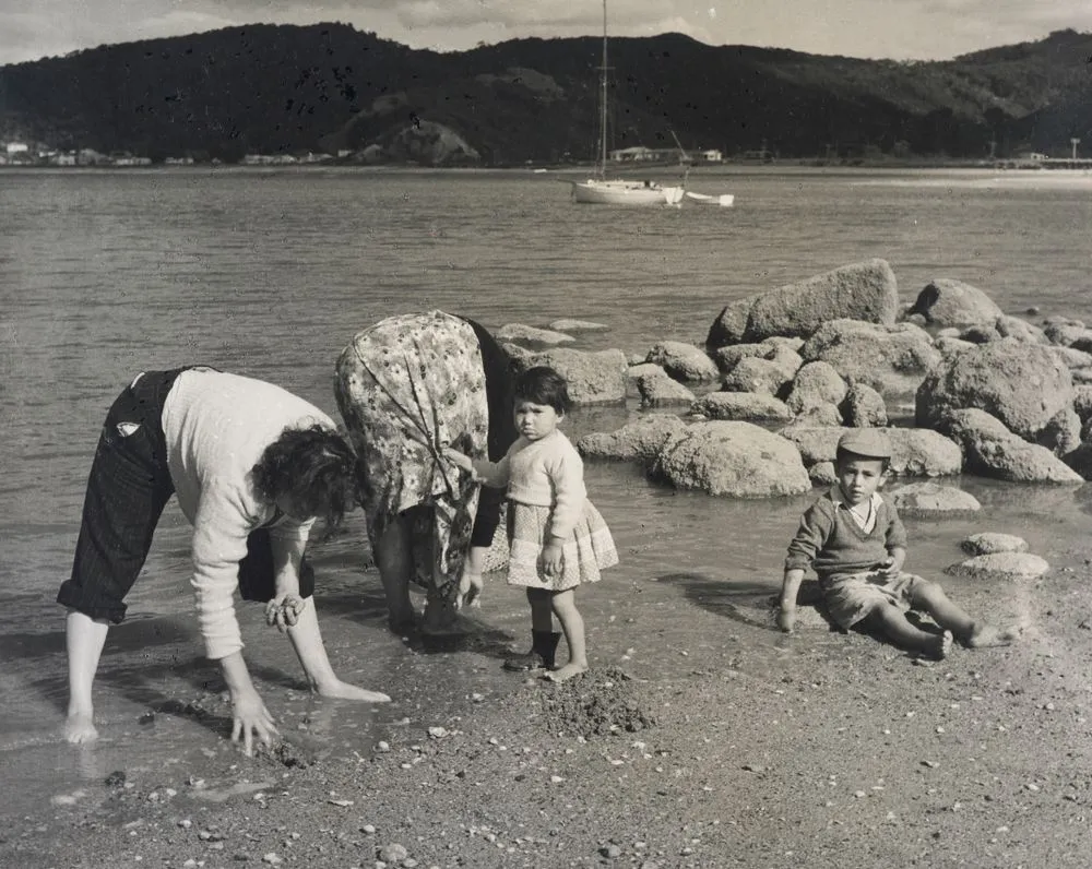 Pipi gathering at Paihia, Bay of Islands