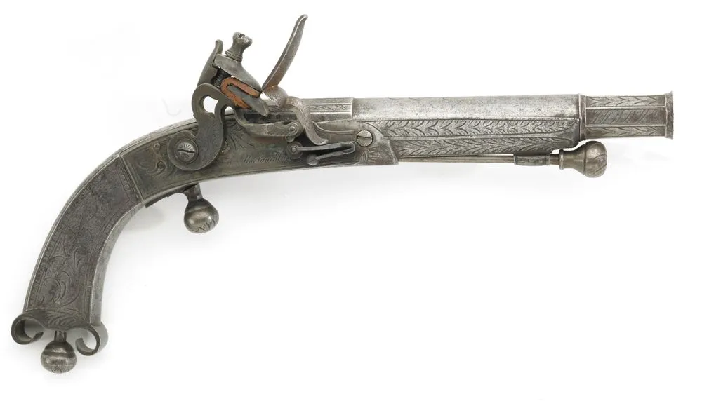 Flintlock pistol.