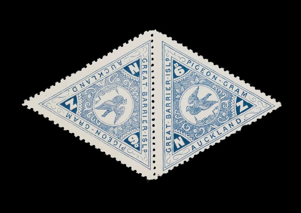 Great Barrier Pigeongram Agency six penny stamp