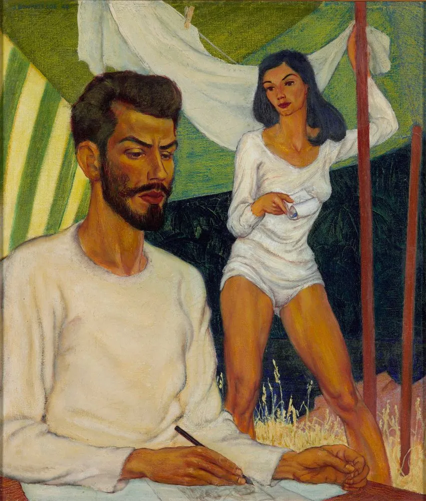 Akatarawa: self portrait of the artist and wife