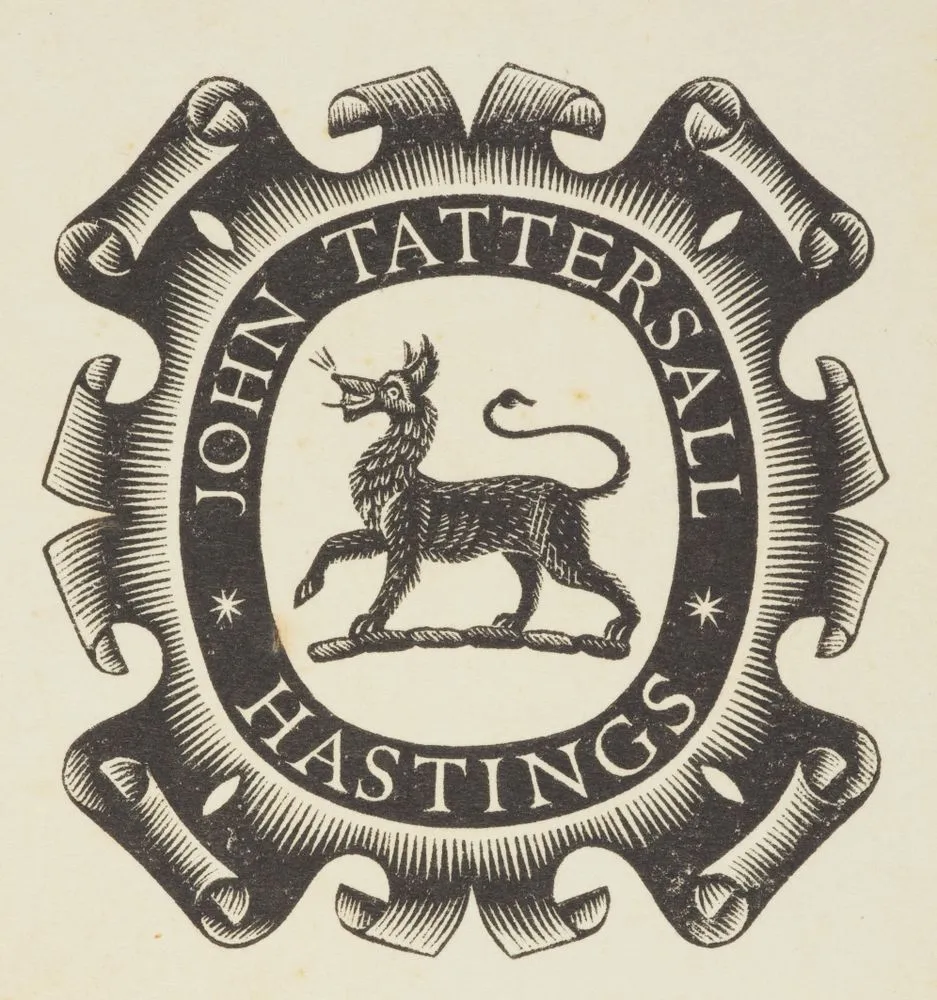 Bookplate: John Tattersall.