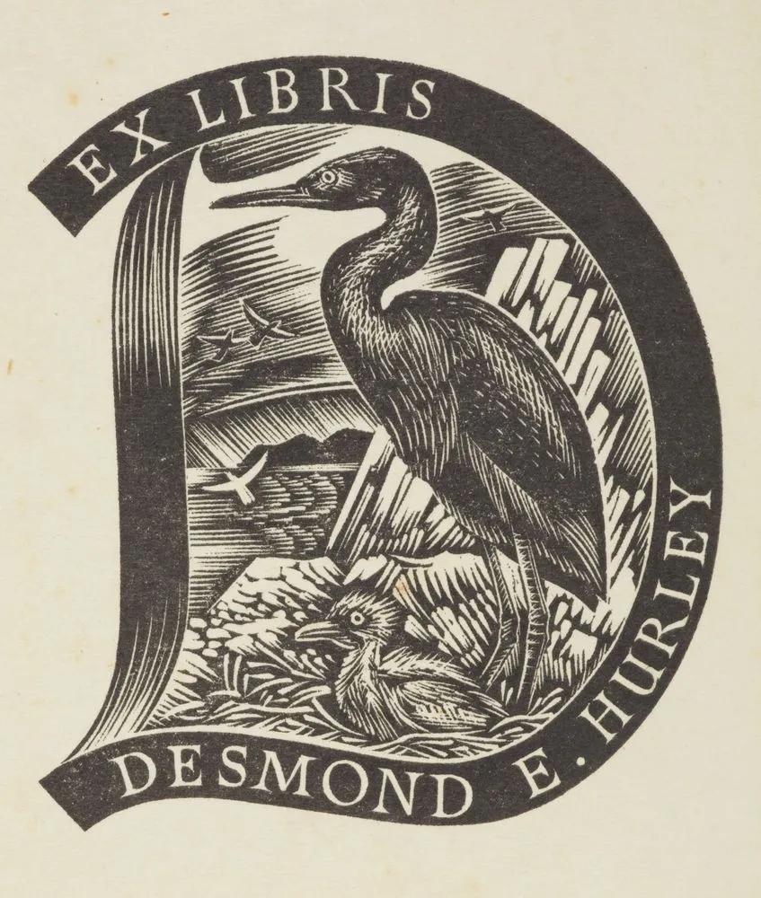 Bookplate: Ex libris Desmond E. Hurley.