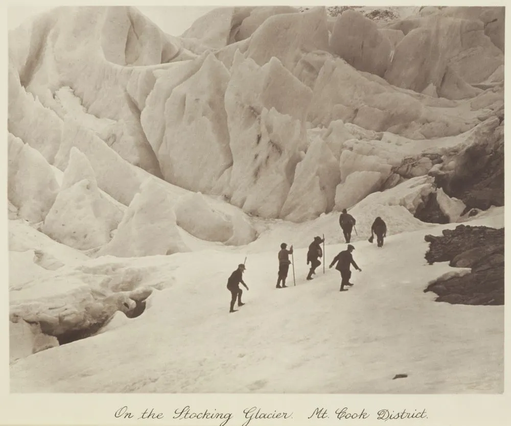 On the Stocking Glacier, Mt Cook district. From the album: Record Pictures of New Zealand