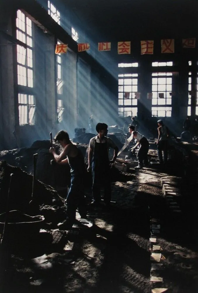 Students working in a factory