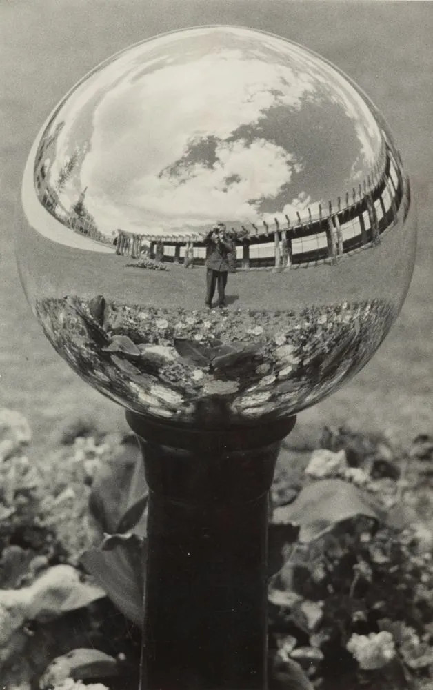 Self-portrait in a gazing globe