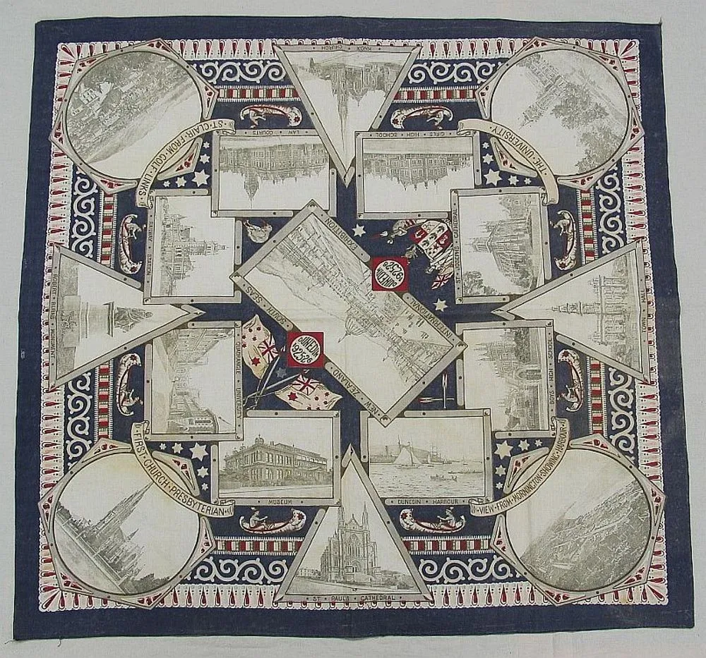 Souvenir scarf, 'New Zealand South Seas International Exhibition'