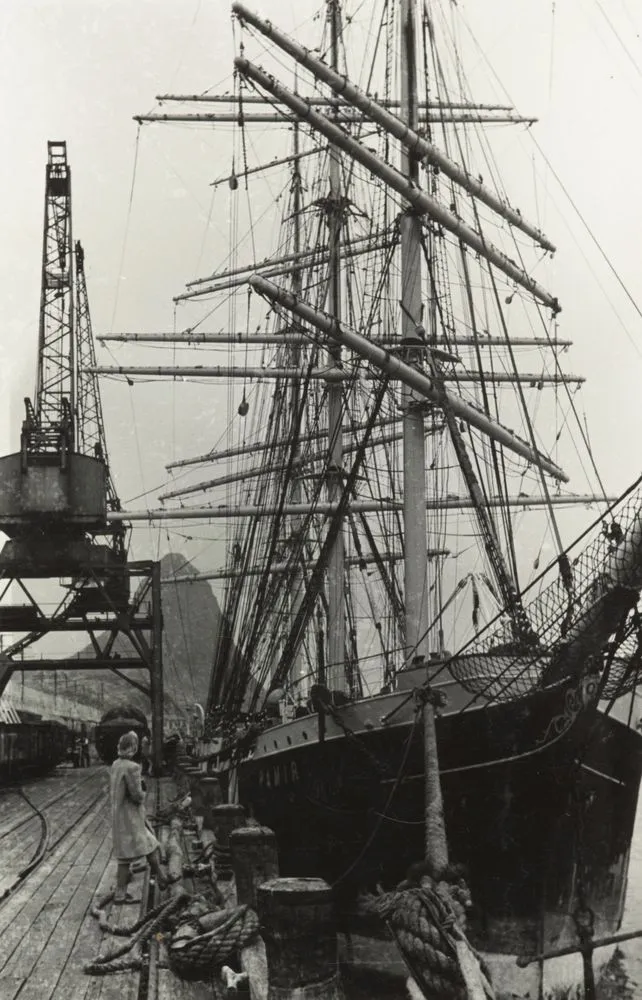 Pamir barque berthed at New Plymouth wharf