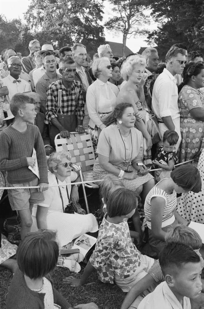 Spectators at Waitangi treaty celebrations, Waitangi