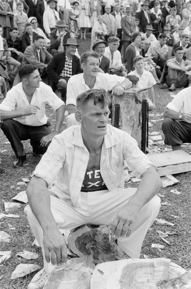 Wood chopping competitor