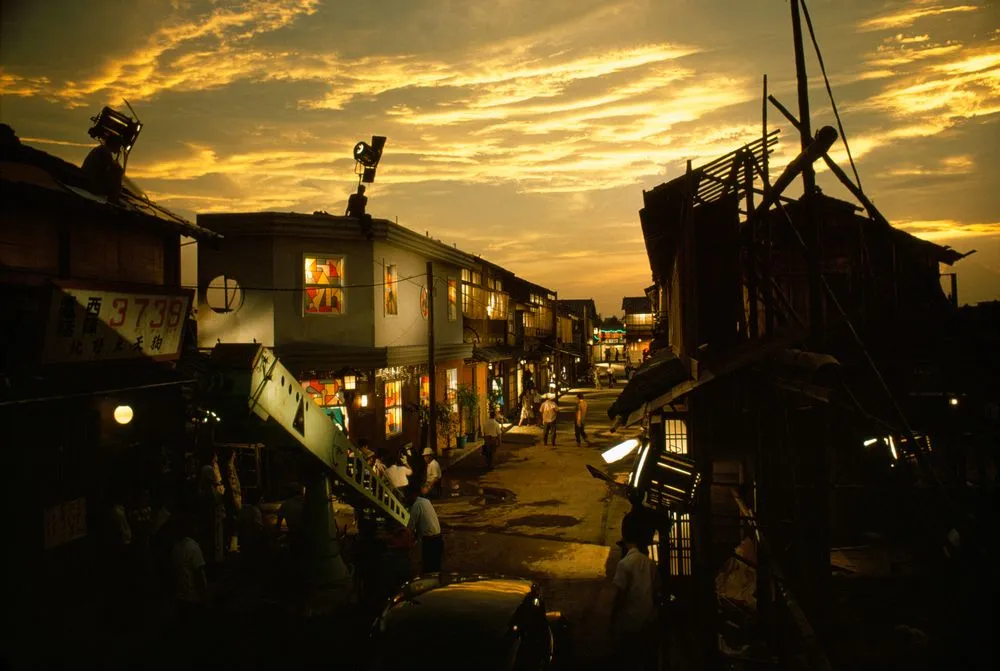 Village street built for the film ‘Gobancho Yugiriro’, directed by Tasaka Katsutaka, Toho Studios, Tokyo. From a series on the Asian film industry for ‘Life’
