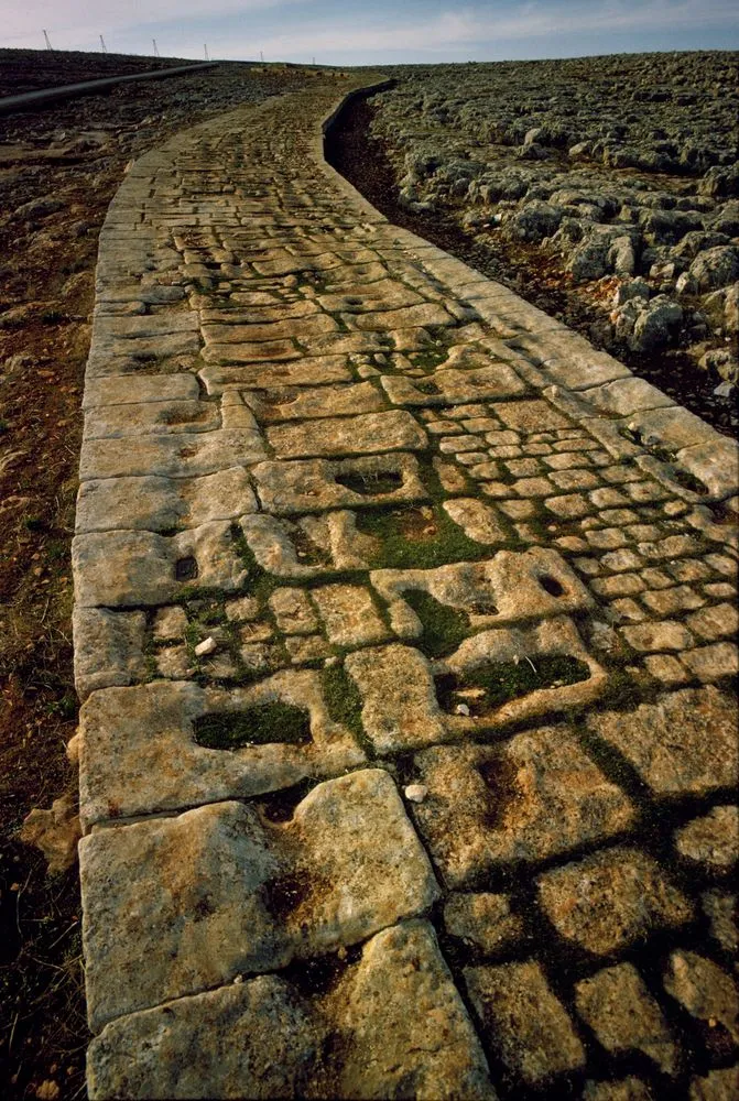 Roman road from Antioch to Beroea (now Antakya, Turkey and Aleppo, Syria), near Aleppo. From a series on the Roman Empire for ‘Life’