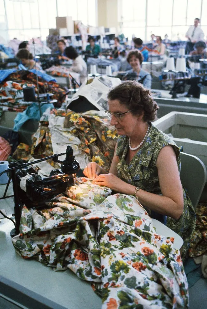 Clothing factory, Christchurch. Taken for ‘New Zealand, gift of the sea’ (1963)