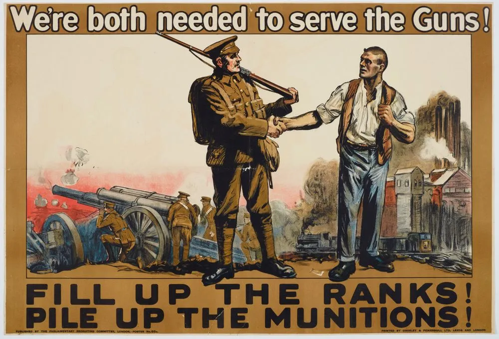 Poster, 'We're both needed to serve the Guns!'