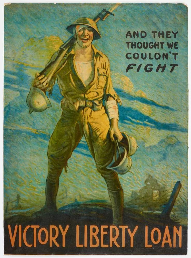 Poster, 'And they thought we couldn't fight'
