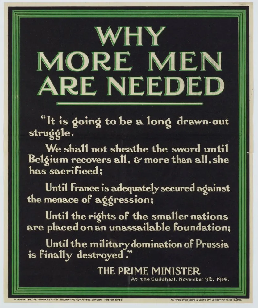 Poster, 'Why More Men Are Needed'