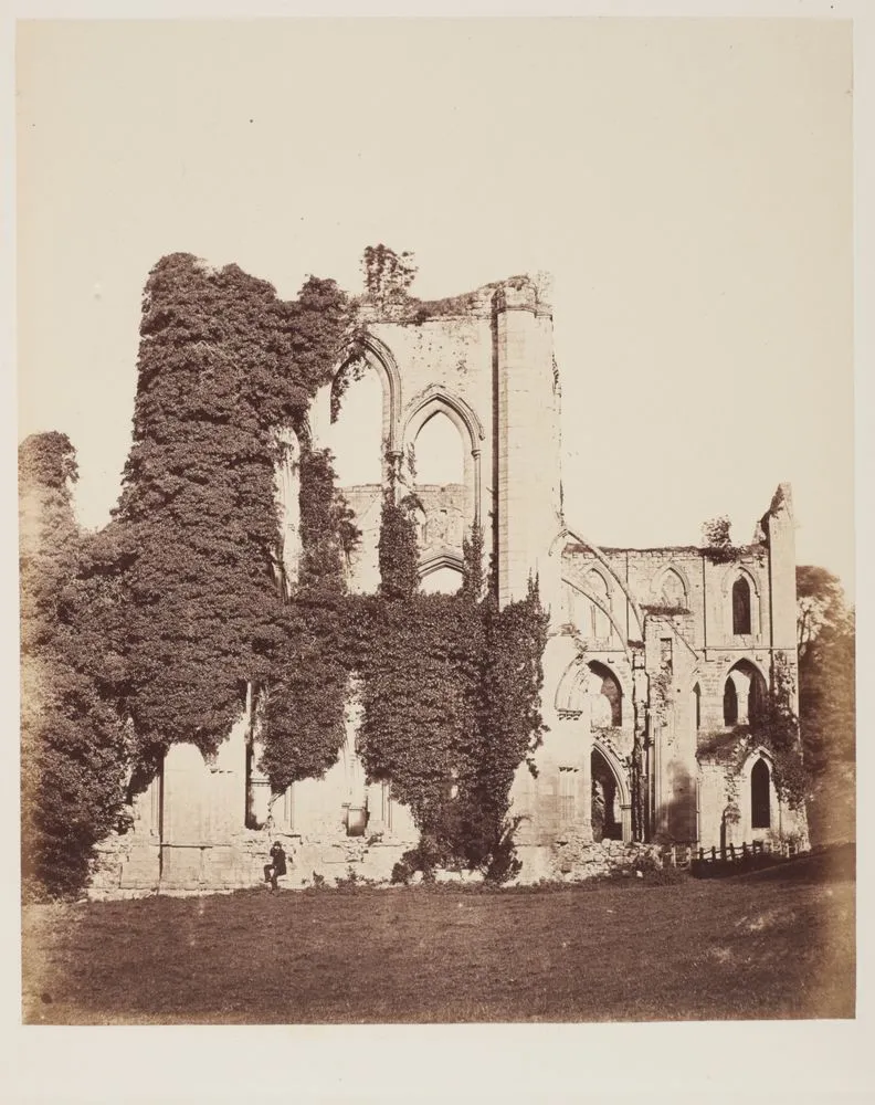 Rivaulx Abbey. General View From The South. From the album: A photographic tour among the Abbeys of Yorkshire; 1856; Bell and Daldy