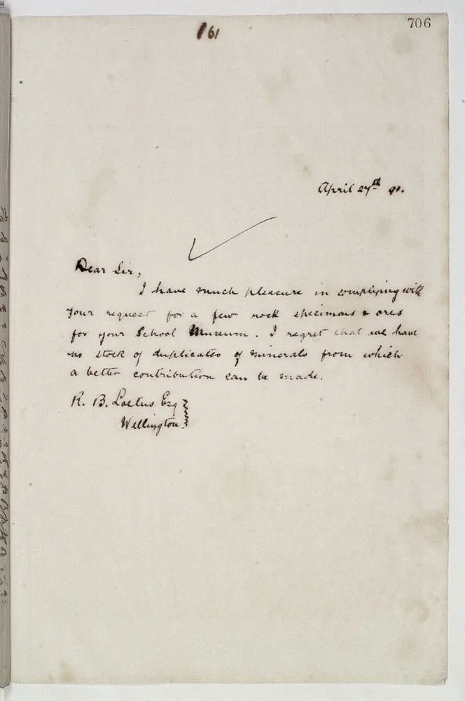 Outward letter: Loetus, R.B. , Page 706