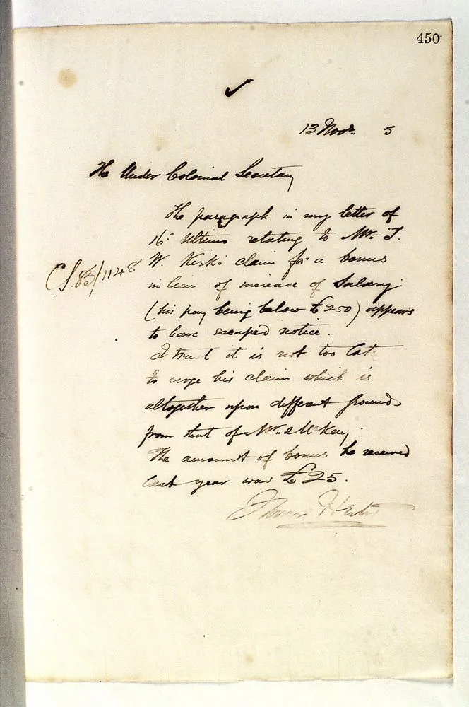 Outward letter: Colonial Secretary, Page 450