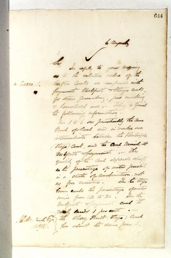 Outward letter: Menteath, Stuart (MHR) , Page 644