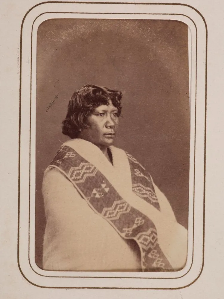 Maori woman, thought to be Mere Kapa Ngamai I, Ngati Te Whiti, Ngati Tawhirikura, Te Atiawa iwi. From the album: New Zealand and South Seas