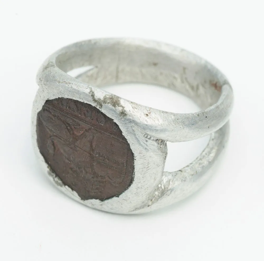 Finger ring made from a Belgian coin