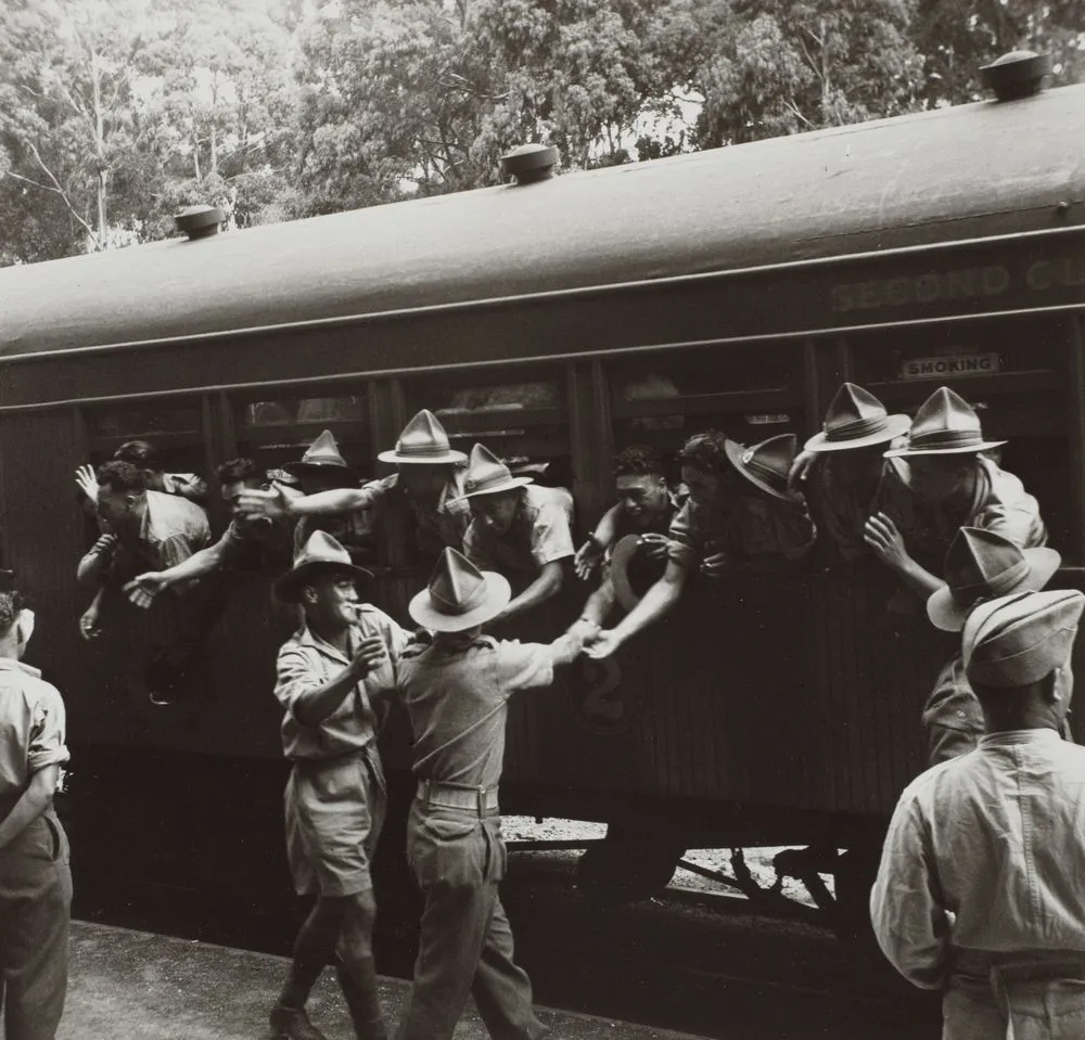 Maori Battalion departure, Rotorua, January 1944. From the portfolio: PhotoForum - John Pascoe