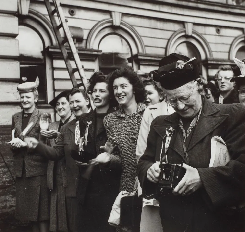 Official VE (Victory in Europe) celebrations at Government Buildings, Wellington, May 1945. From the portfolio: PhotoForum - John Pascoe