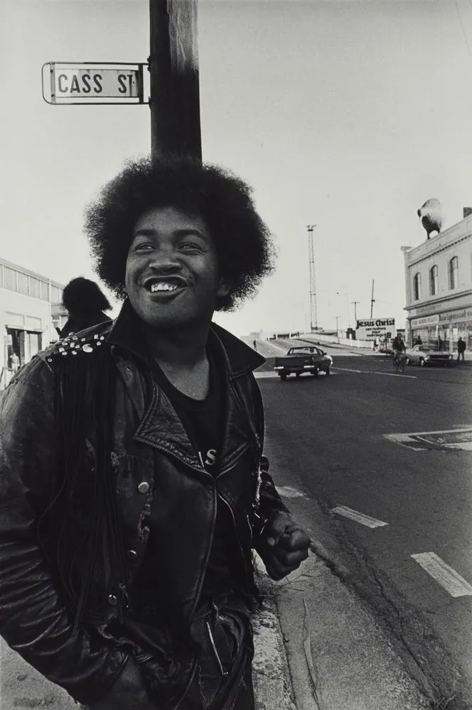 Skippy after confrontation with Mongrel Mob, Colombo Street. From the series: Black Power, Christchurch.