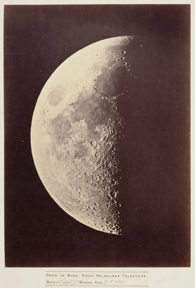 The moon, Great Melbourne Telescope, 4 April 1873