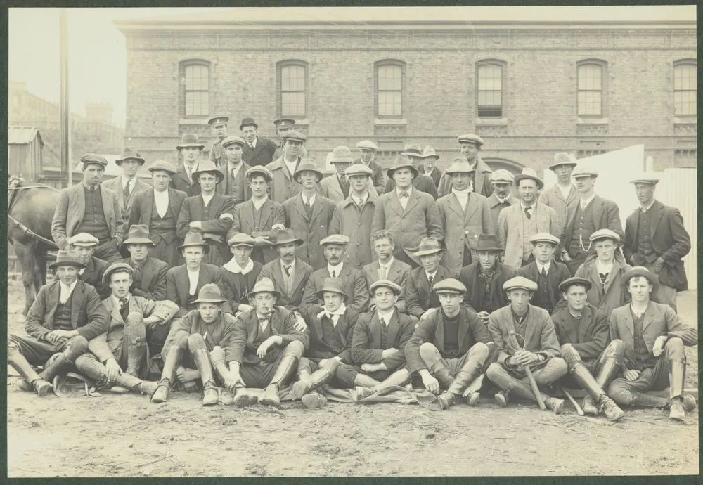 [Special Constables at the Buckle Street Barracks]. From the album: Wellington waterfront strike, 1913