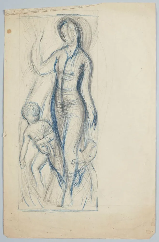 Female figure with child