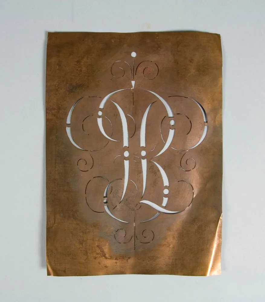 Copper monogram stencil