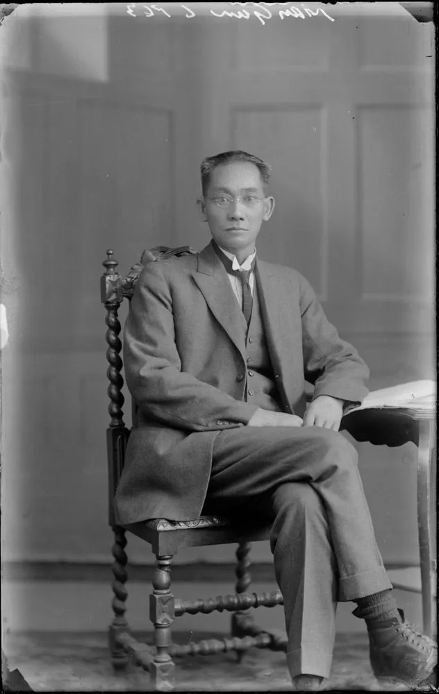 Portrait of a man, inscribed 'Man Gun'.