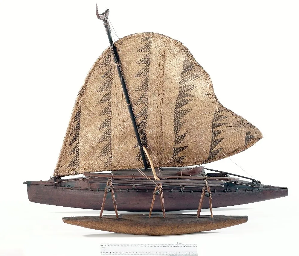 Model camakau (outrigger sailing canoe)