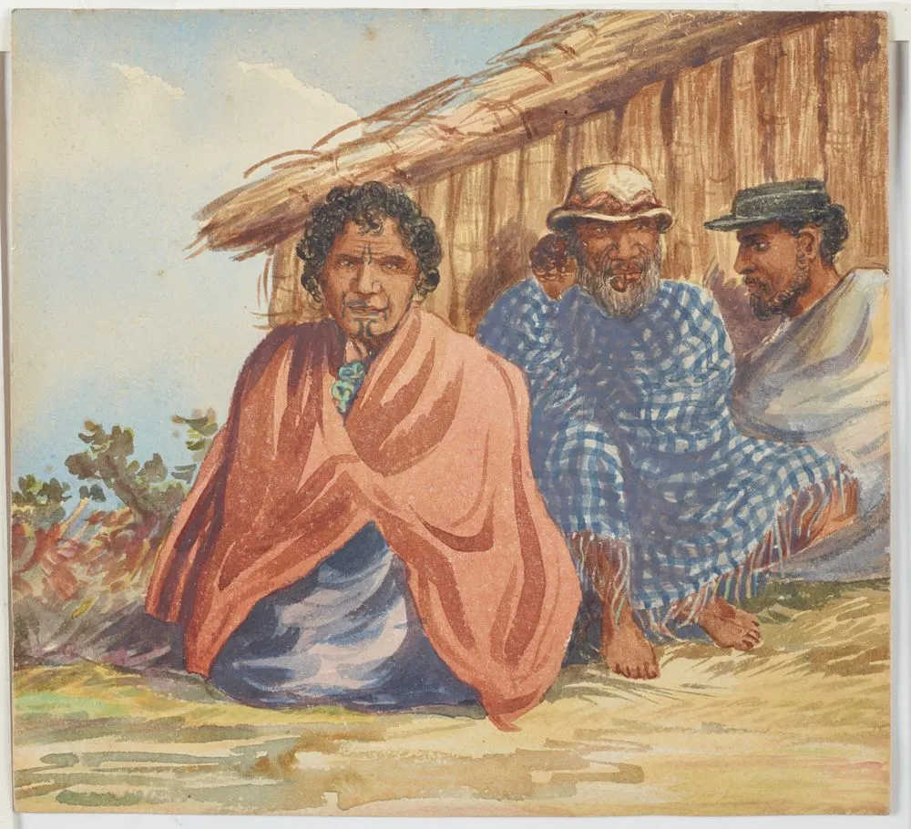 Untitled (Maori woman in orange cloak)