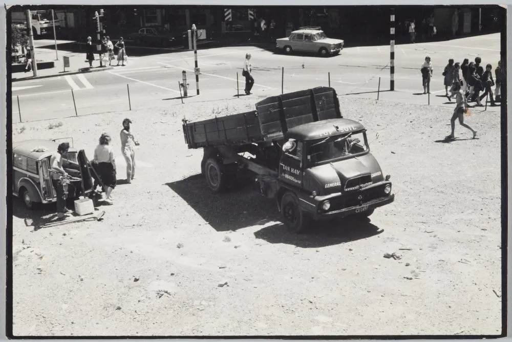 Truck delivering soil to the 'Vacant lot of cabbages' site