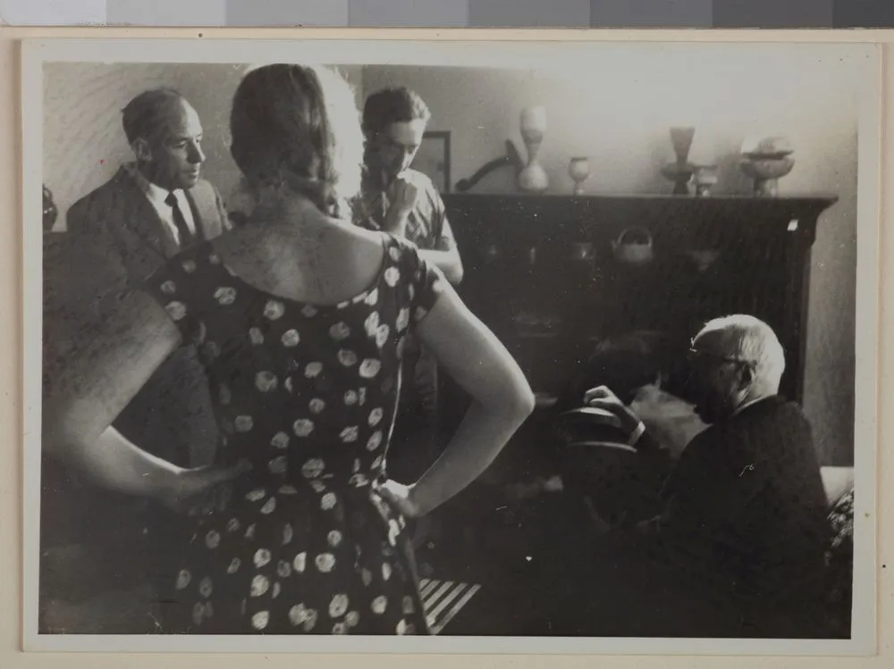 Shoji Hamada, Terence Barrow, Janet and Wilf Wright at Reikorangi