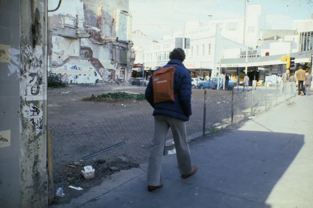 Man walking past cabbage patch site