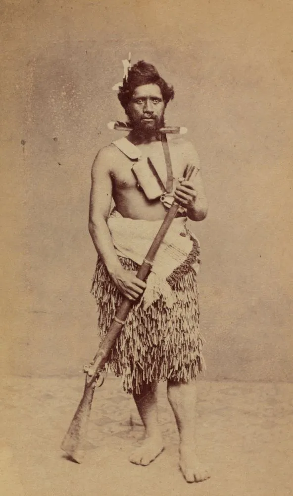 Maori man with a musket