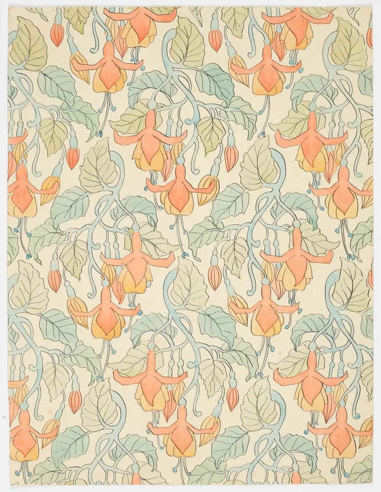 Design drawing - orange fuschia