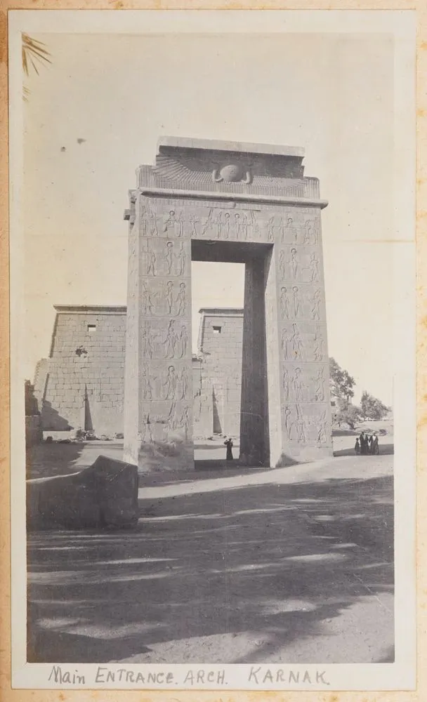 Main entrance arch, Karnak. From the album: Photograph album of Major J.M. Rose, 1st NZEF